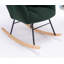 Dark Green Teddy Fabric Tufted Upholstered Rocking Chair-730737980