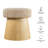 Ketra Round Faux Shearling Ottoman Footstool In Oatmeal Oak-1986468842