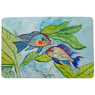 Paires de poisson de 26 po x 18 po tapis de porte extérieur antidérapant Lemuel