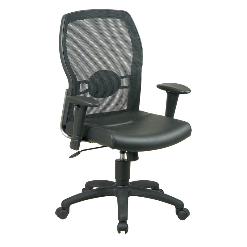 Chaise de travail ergonomique en filet Hathcock, Cuir