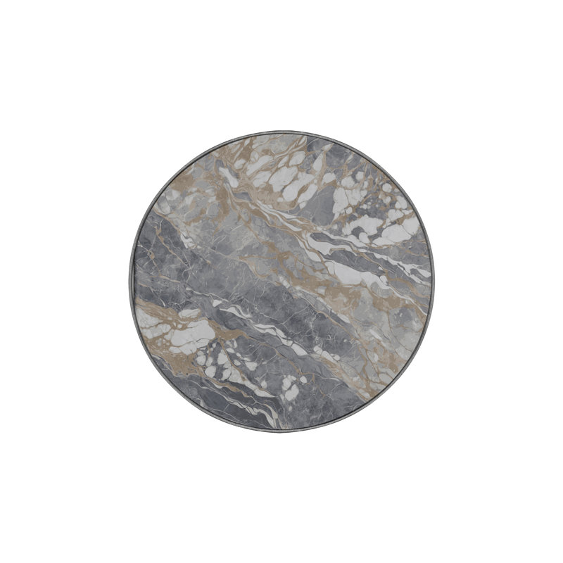 Machine Washable Gray Area Rug, Round 8'