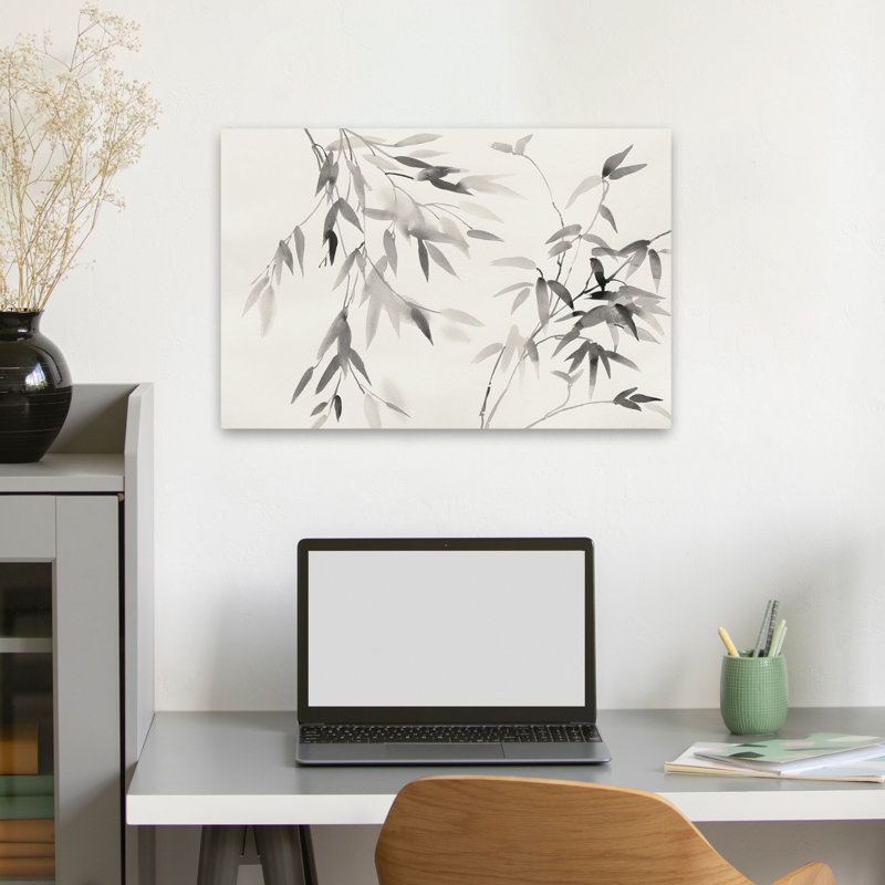 Bambou asiatique - feuilles de bambou II, H 16 po x l 24 po
