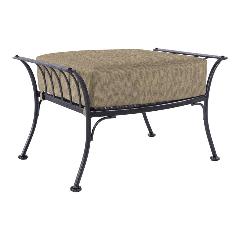 Monterra Outdoor Ottoman, Graphite, Alcazar Redwood