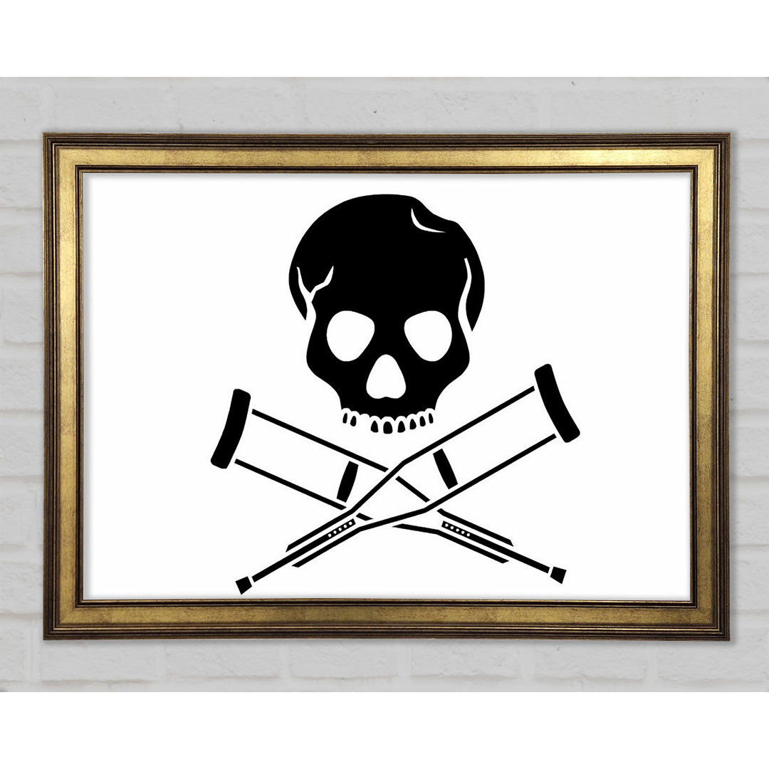 Jackass Skull N Bones B N W - Druck