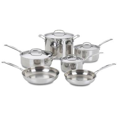  Farberware Classic Stainless Steel Cookware Pots and Pans Set,  15-Piece,50049,Silver & Classic Saute Pan/Frying Pan/Fry Pan with Lid and  Helper Handle - 4.5 Quart, Silver : Home & Kitchen
