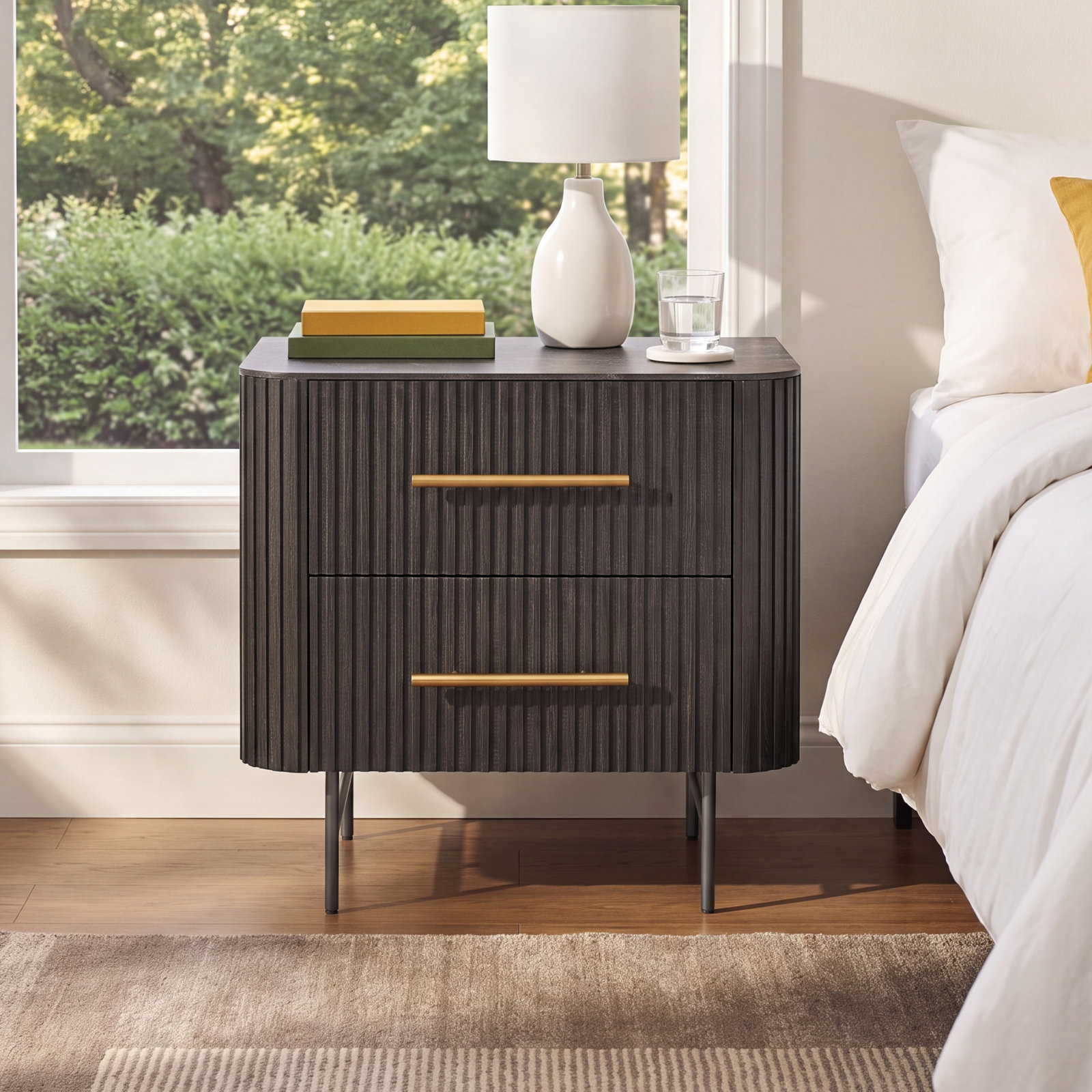 Geira 2 - Drawer Nightstand, Black