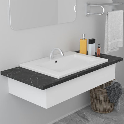 Belfry Bathroom Ming 61mm L x 39.5mm W Ceramic Rectangular Sink with Overflow