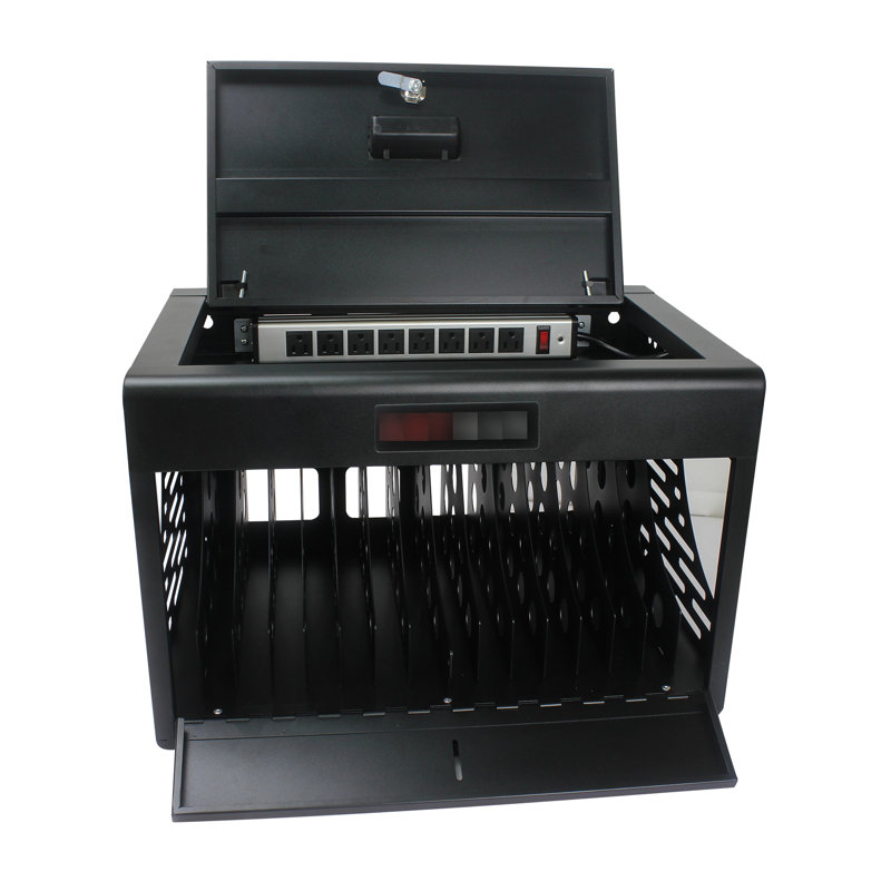 Armoire de chargement verrouillable noire pour 16 ordinateurs portables, unités verrouillables, Noir