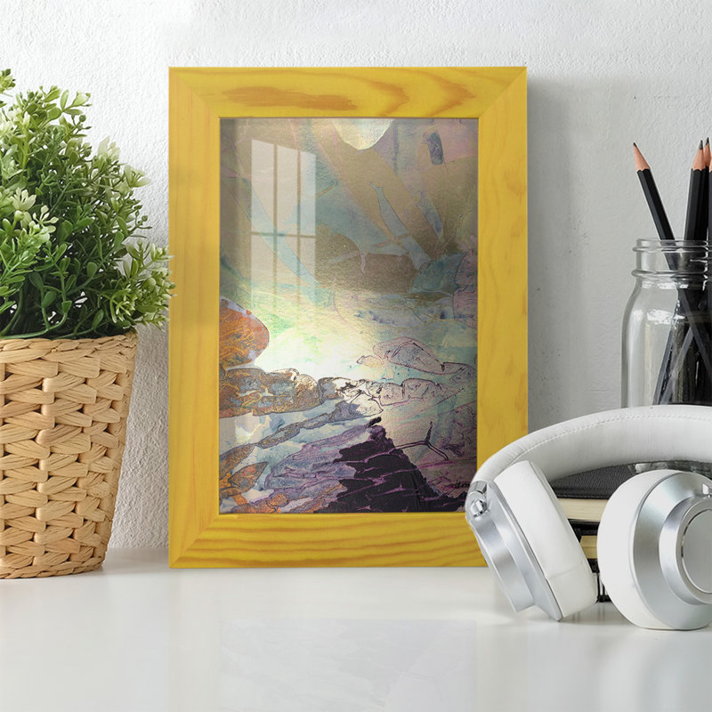 Paysage de Monet, impression encadrée sur papier, H 8 po x l 6 po x P 1 po, Jaune
