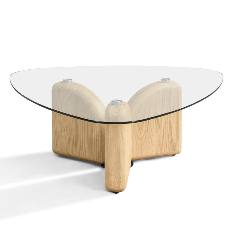 Table basse à plateau triangulaire en verre de 36 po Cyanni
