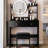 17" Round Led Vanity Table And Cushioned Stool , Touch - Operated 3 Color Lighting With Adjustable Brightness, Large Mirror Multi Layer Storage, Ideal For Small Home Spaces, American Inspired Look,