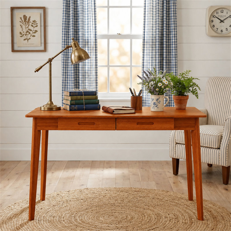 Featherstone Solid Wood Base Writing Desk, Walnut