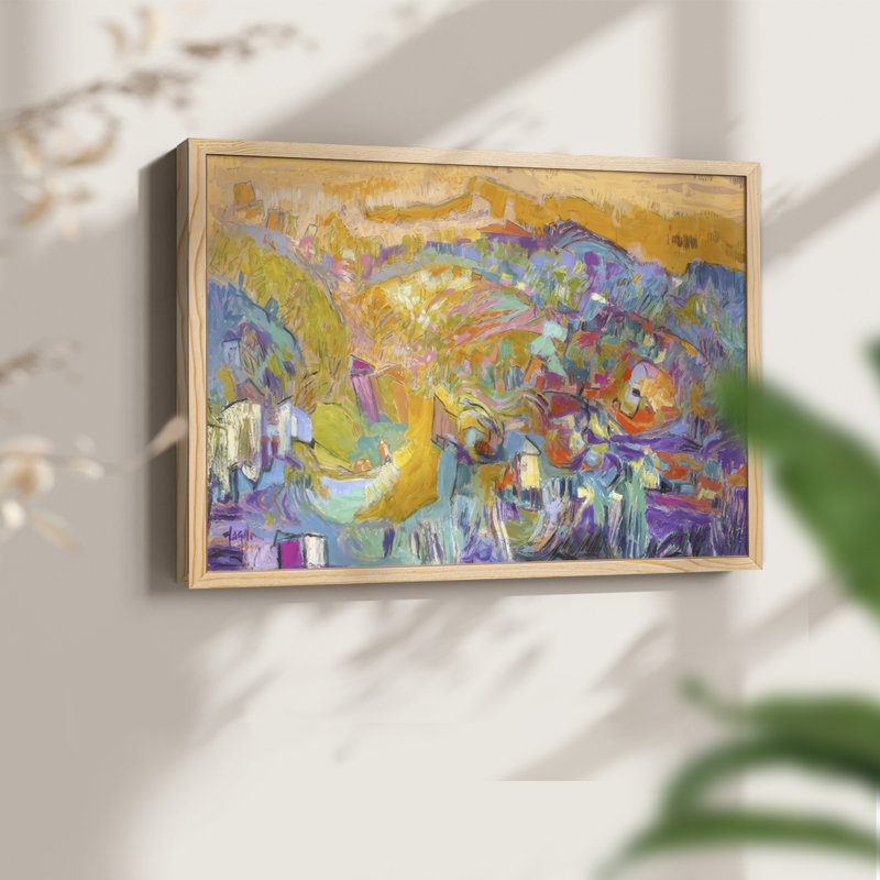 Escapade II -Framed Print - Restickable, Natural, 11" H x 14" W