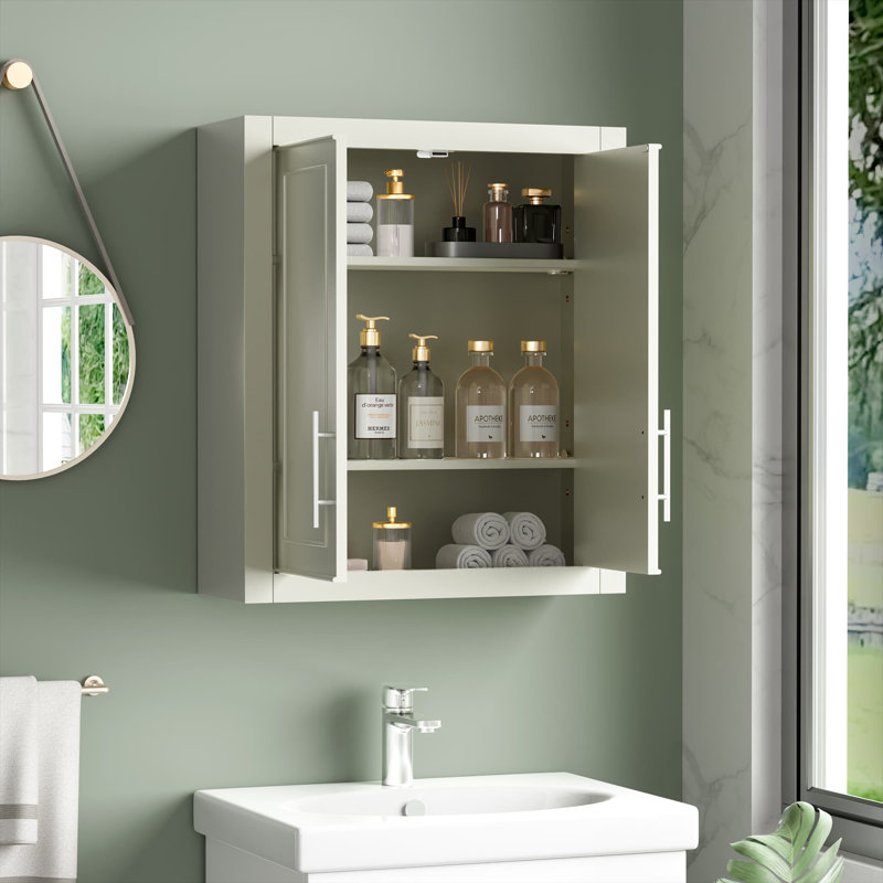26"H x 22"W Bathroom Storage Wall Bathroom Cabinet, Gray
