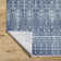 Geometric Machine Woven Polyester Area Rug in Ice Blue/Dark Blue/White