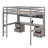 Full Size Loft Bed With Desk, Cabinets, Drawers And Charging Station-1624442814