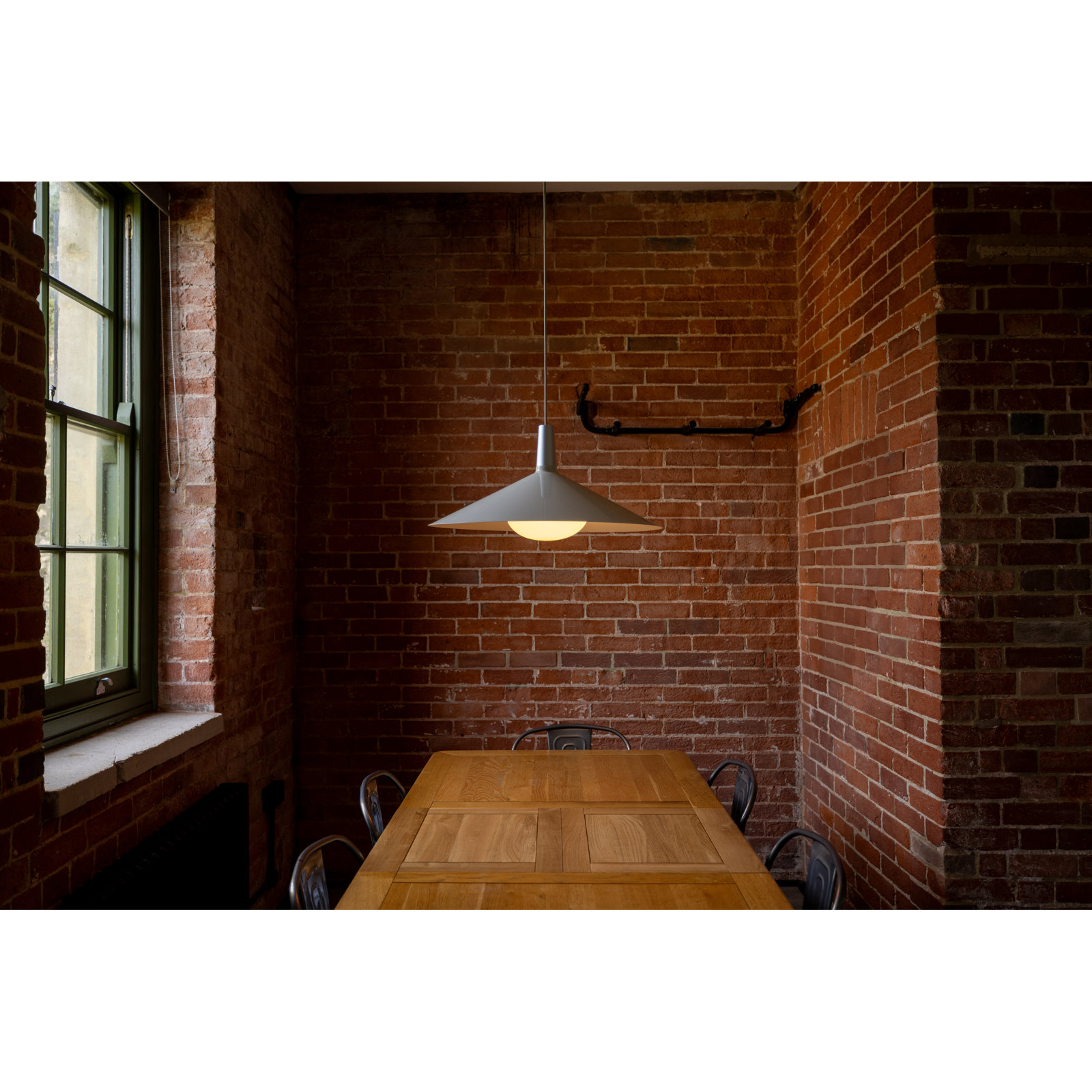 Bower Single Light Aluminium Dimmable Pendant, White