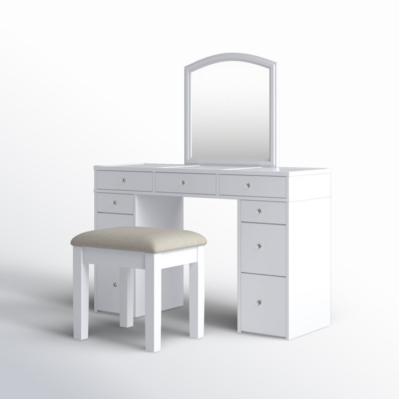 Ensemble coiffeuse et tabouret Walburg