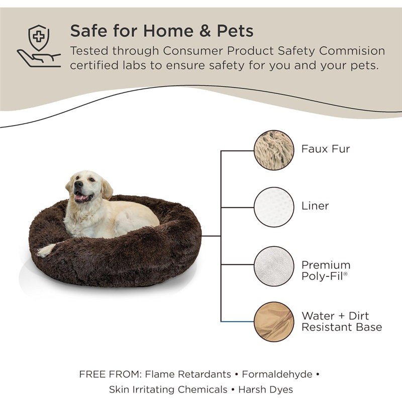 Lit pour chien et chat The Original Calming Donut, Brun foncé