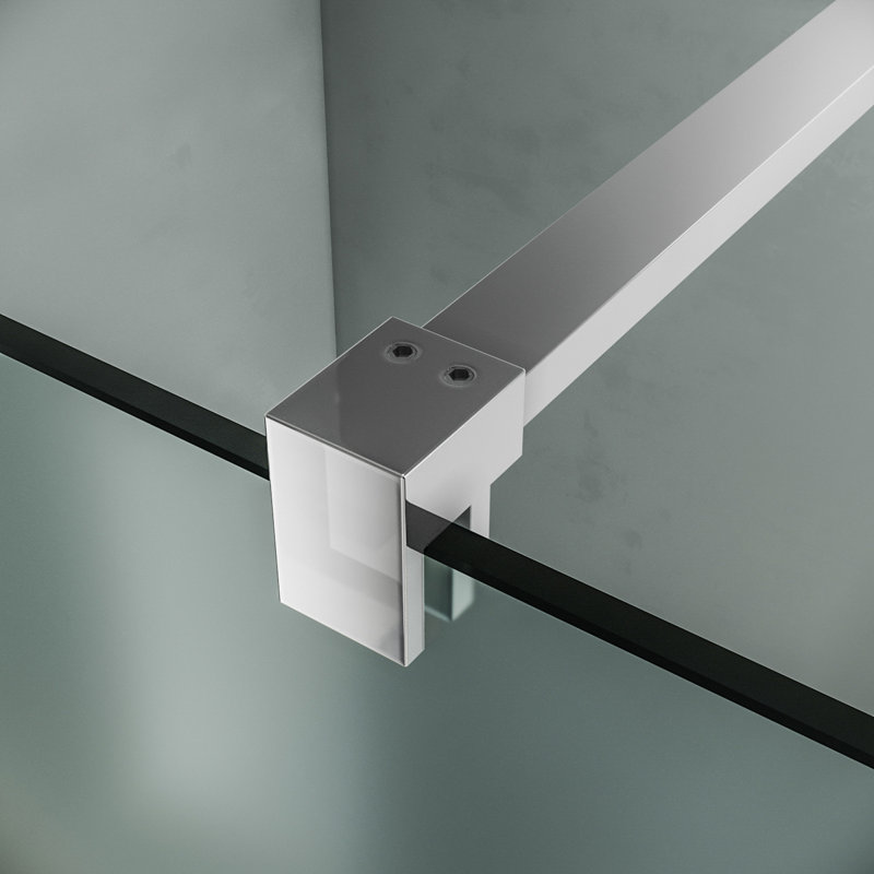 Walk in Shower Enclosure With Full Frosted Easy Clean Safety Glass, 100", Silver