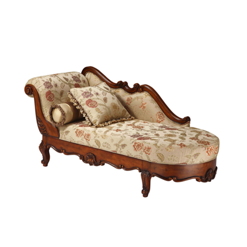 74.8"American-style brown leather solid wood imperial chair