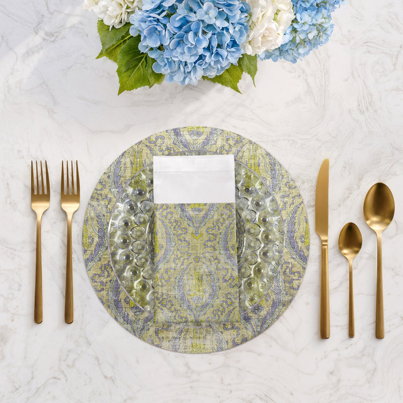Byzantine Jewel Cotton Sateen Dinner Napkins, Gold
