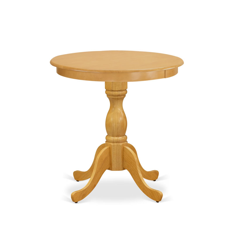 Eden Kitchen Dining Table - a Round Wooden Table Top with Pedestal Base, Oak, Oak