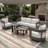 Frances Aluminum 5 Piece Outdoor Seating Group with Sunbrella Cushions-1525054197