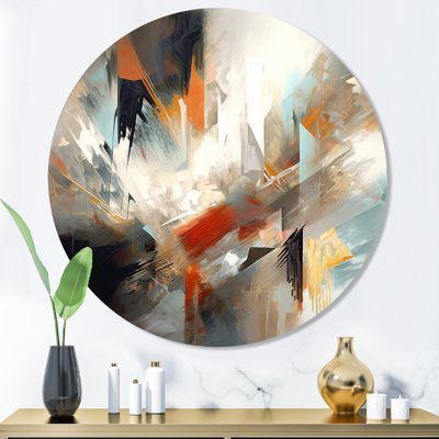 Abstract Metal Wall Art, Orange Blue Modern Decor - Orange And Blue Abstract Mixed Colours IV