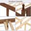 Grand lit en bois de pin avec tête de lit tapissier, lit plateforme avec rangement dissimulé et support central
