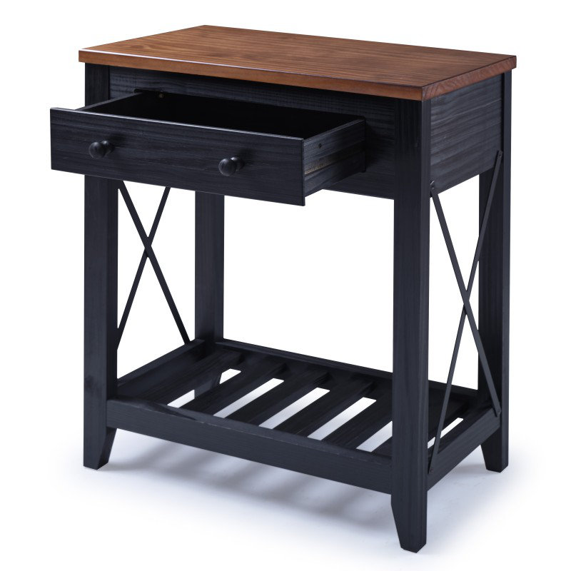 70cm Solid Wood Console Table, Black