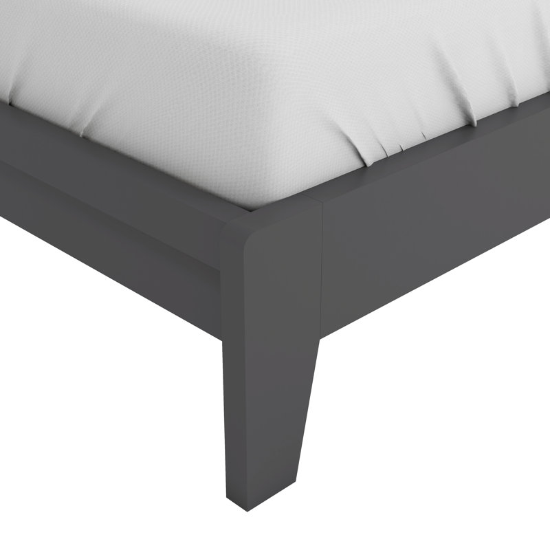 Lit plateforme avec tête de lit Allyannah Levison, Grand, Gris graphite