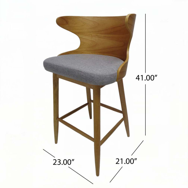 Barstool with Solid Wood Frame