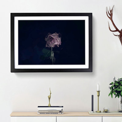 Dying Purple Rose - Picture Frame Graphic Art Print