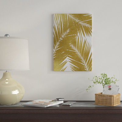 «Palm Leaf III», reproduction d'impression sur toile en or