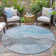 Machine Washable Indoor/Outdoor Xhevrie Teal Rug