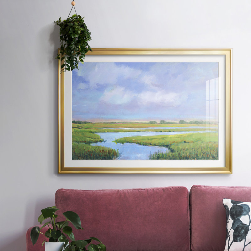 Summer Marsh II, reproduction d'art sur papier, H 19 po x l 27 po x P 1,5 po, Or