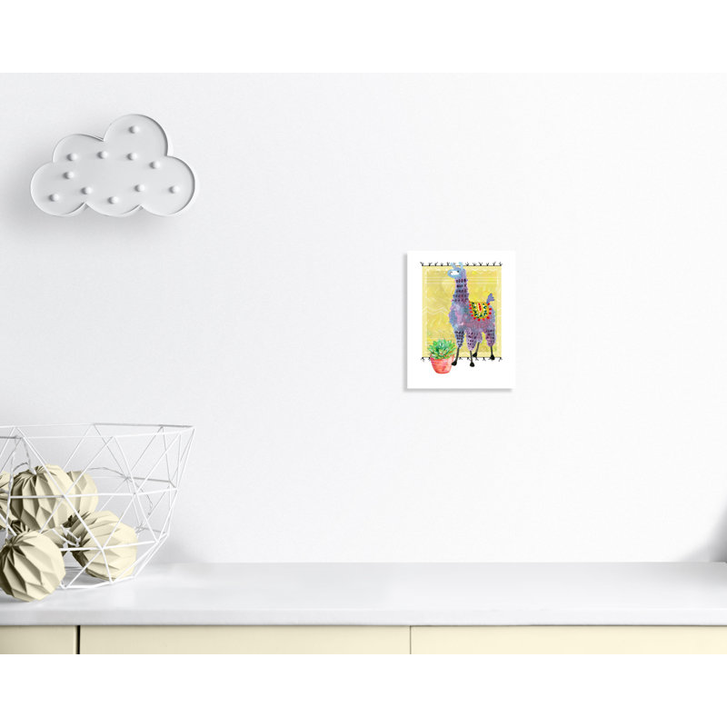 « jolie llama ii », art sur toile, H 14 po x l 11 po x P 1,5 po, Toile