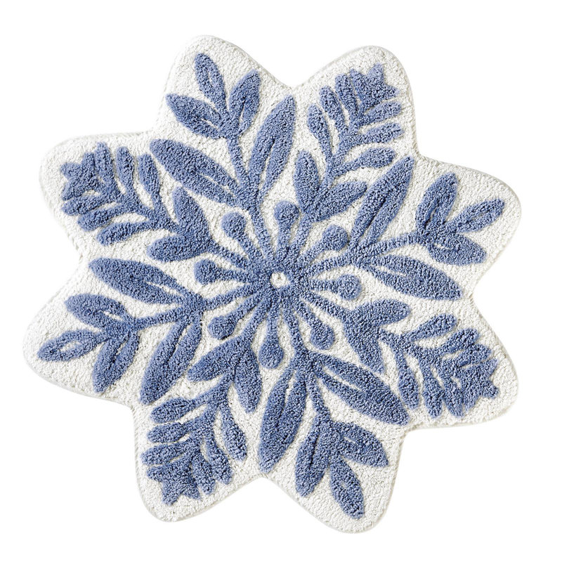 Hallmark Multi Snowflake Shaped Tufted Holiday Bath Rug, 30" Round