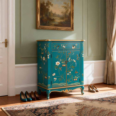Armoire à chaussures haut de gamme peinte de style français