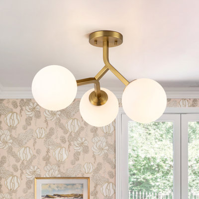 Pritee 3 - Light 20" W Semi Flush Mount