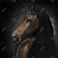 Spirit the Horse - Décoration de chambre en toile noire | Home Art-119180539