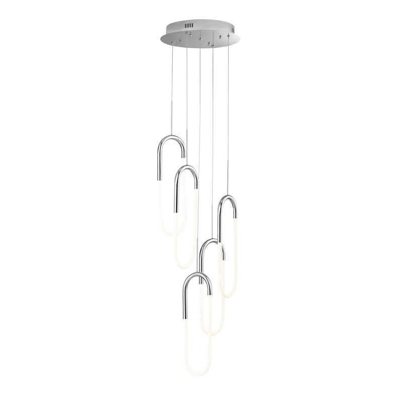Lustre linéaire moderne à 1 lumière Fatai, Chrome