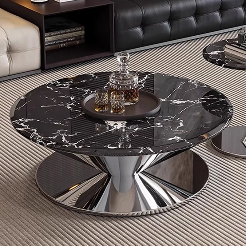 Table basse Minimalist UFO, Noir, H 14,96 po x L 31,49 po x l 31,49 po