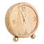 Horloge décorative ronde en bois avec pieds en fer pour décoration intérieure - Horloge de table pour manteau de cheminée, vestibule ou bureau - 7 po, brun clair et brun