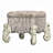 Bedroom Vanity Stool With Stylish Welted Cushion And Elegant Base Rectangular Fabric Trim