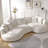 124.8" Boucle Curved Sofa Couch-1999989424