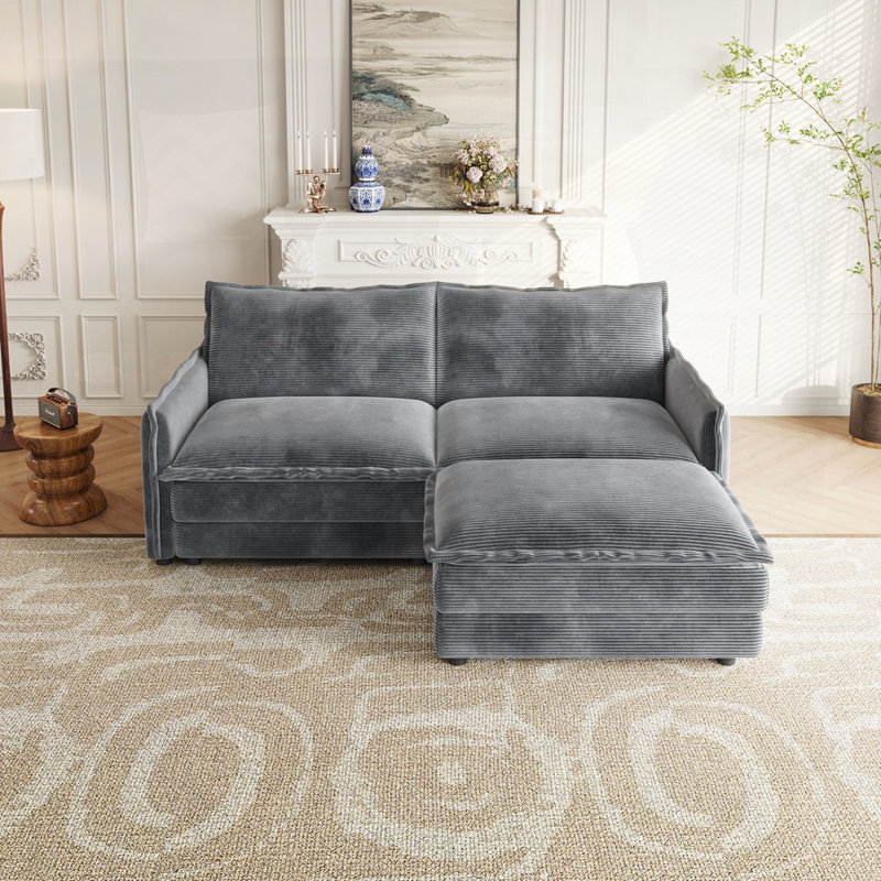 upholstered large-size deep-seat sofa, Gray