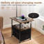Lampe sur pied avec table et 2 tiroirs, table de bout avec lampe de lecture à 3 températures de couleur, lampe de table d'appoint avec port USB et port de charge de type C et CA-620269472
