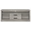 Meuble télé en bois d'ingénierie avec abat-jour en bois flotté gris, deux tiroirs pour un rangement spacieux, aspect rustique, caractère, construction, finition lisse, profondeur de 15,5 po en couleur, articles de rangement, finition